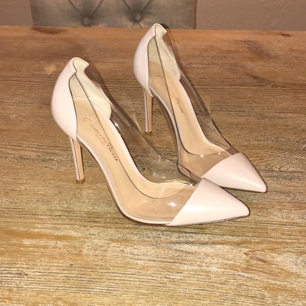 Gianvito Rossi plexi pumps in pink (nappa Rosa)